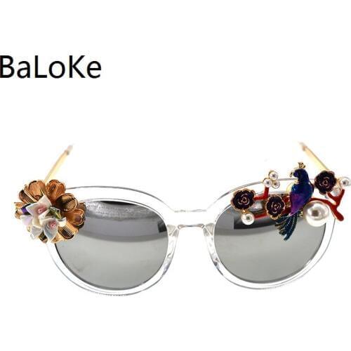 Cat Eye Sunglasses Women White Frame Baroque Retro Sun Glasses Fashion Design Cat Eye Sunglasses Women Ladies shades