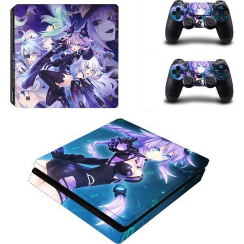Anime Neptune PS4 Slim Stickers Play station 4 Skin Sticker Vinyl For PlayStation 4 PS4 Slim Console & Controller Skins Decal