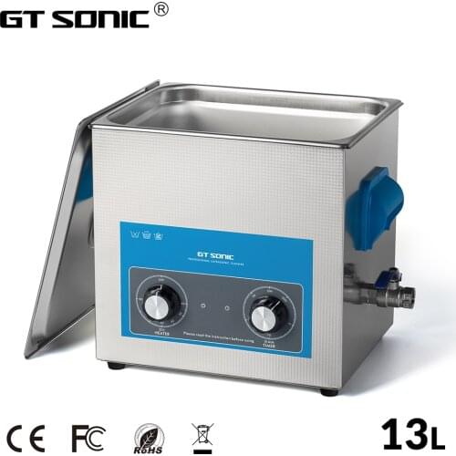 GTSONIC VGT-2013QT Ultrasonic Cleaner 13L 300W with Heating Basket Mechanical Controller Ultrasonic Bath