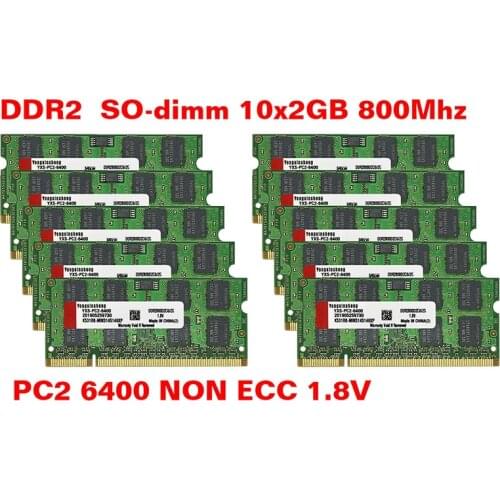 YONGXINSHENG 15X2GB PC2-5300S PC2-6400S DDR2 667MHz 800MHZ 200pin 1.8V SO-DIMM USED RAM Random Chips Laptop Memory Wholesale