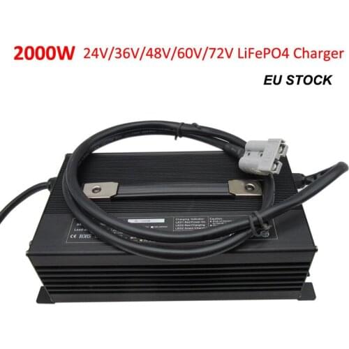 2000W 24V 50A 36V 40A 48V 30A 60V 25A 72V 20A LiFePO4 Charger 29.2V 58.4V 73V 87.6V LFP golf cart Forklift Electric Car charger