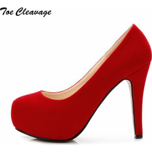 Shoes Woman Ladies Wedding Stiletto Platform women Round Toe shoes 11cm Thin heel zapato mujer Sexy Exegang Pumps plus:35-45 46