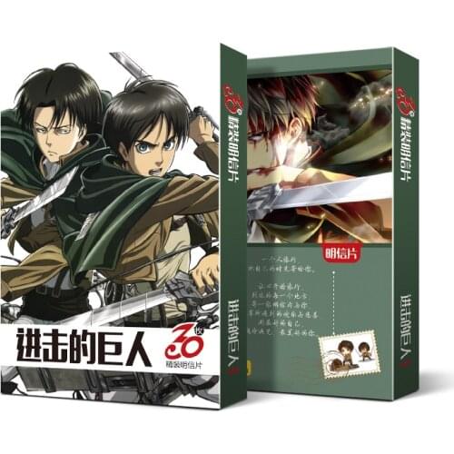10 boxes/lot Anime Attack on Titan lomo postcard toy cartoon small card 30pcs pictures postcard box toy gift