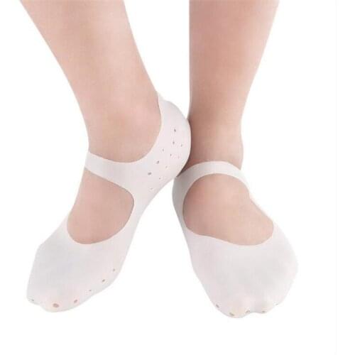 2PCS Silicone Foot Pads Cushion Chapped Care Tool Moisturizing Gel Heel Socks Cracked Skin Care Protector Foot Massager Insoles