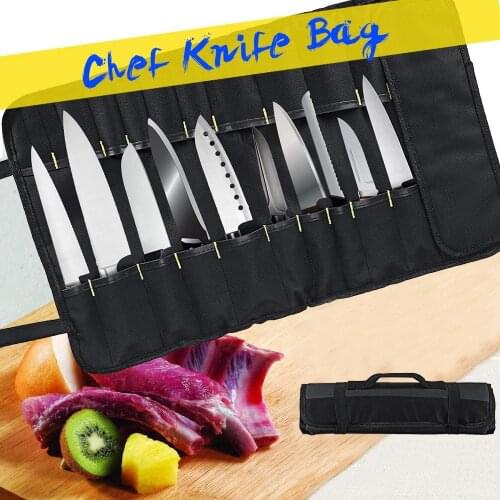 4 Colors Choice Chef Knife Bag Roll Bag Carry Case Bag Kitchen Cooking Portable Durable Storage 22 Pockets Black Blue Green