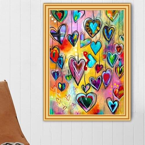 5D Diamond Painting Love Heart DIY Cross Stitch Kits Full Diamond Embroidery Mosaic Art Picture Of Rhinestones Home Decor Gift