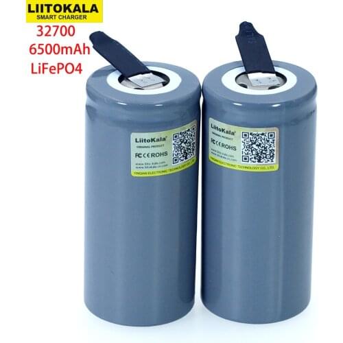 LiitoKala 3.2V 32700 6500mAh LiFePO4 Battery 35A Continuous Discharge Maximum 55A High power battery+DIY Nickel sheets