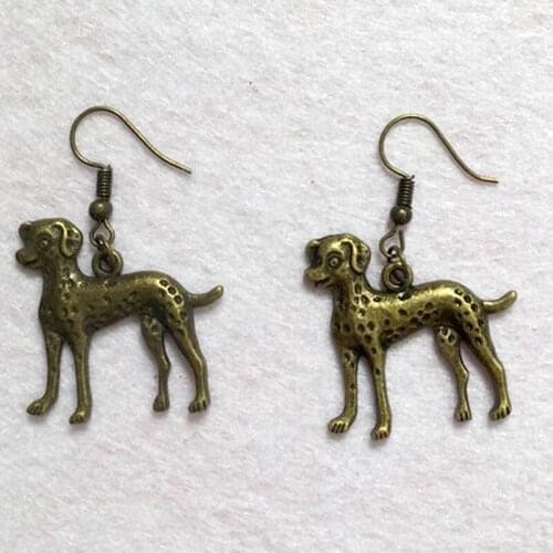 Antique vintage bronze color pet puppy dog earrings for women metal alloy animal drop dangle earring jewelry fashion jewellery