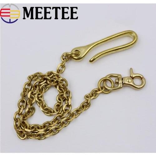 Solid Brass Trousers Jeans Wallet Chain Keychain Motorcycle Biker Metal Buckle Clips Snap Hook Belt Chains DIY Sewing Accessory