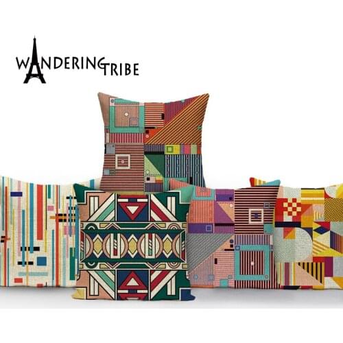 Decorative Cushion Covers Sofa Cushions Decor Cushion Cover Plant Pattern Pillow Cover Retro Style Linen 45x45cm Funda Cojin