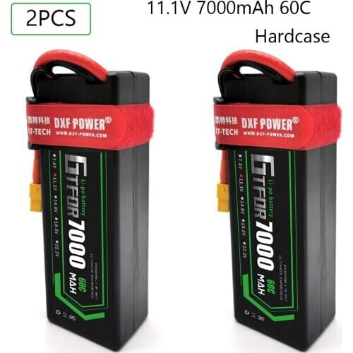 GTFDR 7000mAh 3S1P 11.1V 60C Hardcase LiPo Battery Dean/T XT90 EC5 XT150 XT60 Plug for 1/8 1/10 RC Car off-road buggy truggy