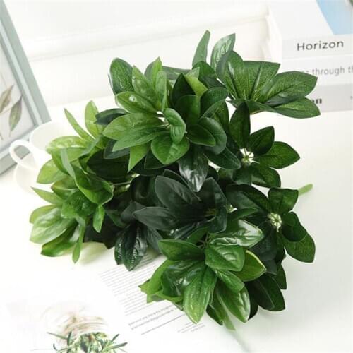 Artificial Flowers Plastic plant for Home Garden Decor Fake Plants Fern Grass Wedding Wall Outdoor Decor Green simulation Leaf