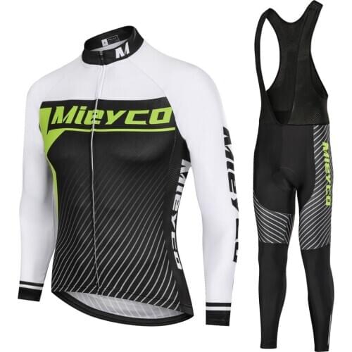 Mieyco Team Cycling Long Sleeves Jersey Bib Shorts Sets Bike Clothing Quick-Dry Bicycle Sportswear Ropa Ciclismo BMX Racing Suit