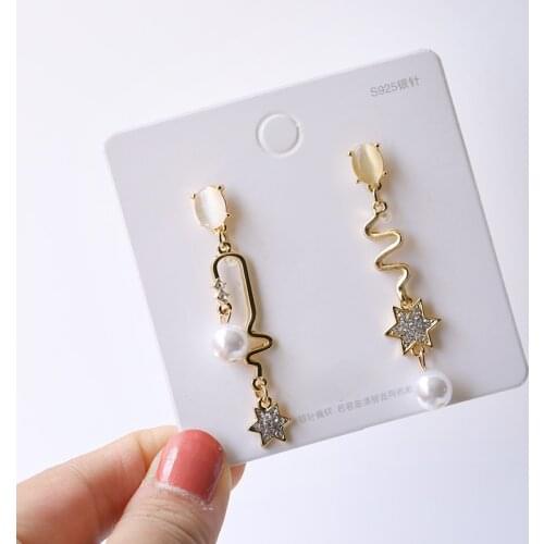 Exaggerated Big Earrings Five-pointed Star Asymmetric Tassel Earrings 2020 Fashion New Wild Hypoallergenic Earrings Women