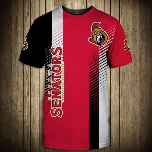 Ottawa fashion casual men Senators t-shirt Striped stitching gold armor samurai print cool tops