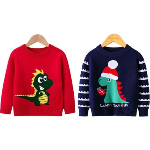 Fashion Autumn Baby Boys Warm Long Sleeve Sweaters Children Clothes Dinosaurs Kids Sweater For Girls Winter Baby Knitt Coat Tops