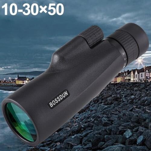 10-30×50 Monocular Long Range Zoom Pocket Spotting Telescope Waterproof Anti-fog FMC Eyeglass Outdoor Hunting Camping Tourism