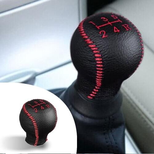 Muchkey Leather Gear Shift Knob Cover MT For HYUNDAI Tucson 2006-2008 2009 2010 2011 2012 2013 5 Speed Manual Shift Lever