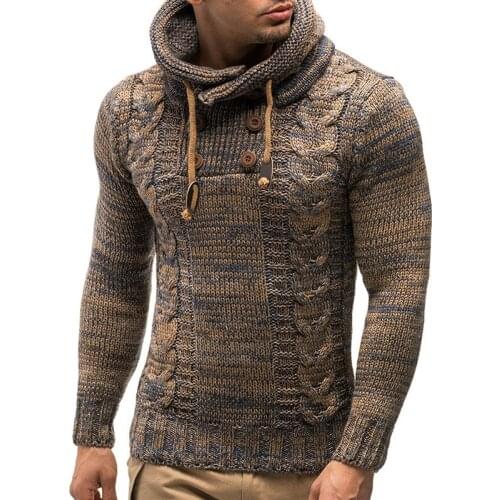 Mens Fashion Autumn Winter Turtle Neck Sweaters British Style Pullover Tops For Male Outerwear Size S-3XL
