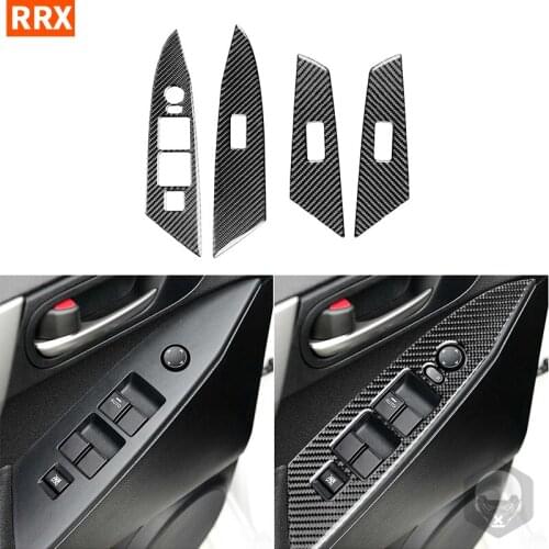 For Mazda3 Axela 2010 2011 2012 2013 Mazdaspeed3 Carbon Fiber Stickers Lift Window Control Rearview Mirror Panel Car Interiors