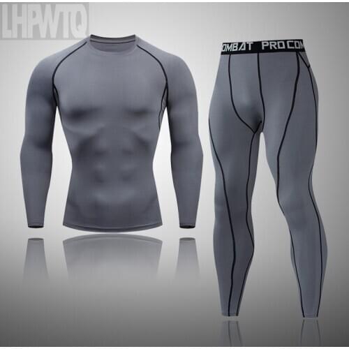 New Mens Thermal Underwear Sports Suit Tights Men Long Johns Jogging Leggings Fitness Gym Compression Sports Clothing