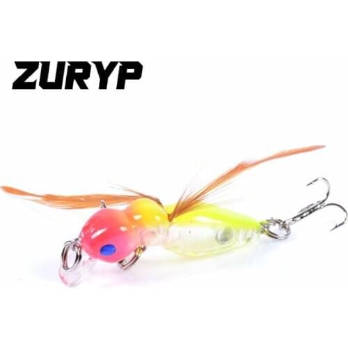 New design Insect Fishing Lures 4.5cm/3.4g Lifelike Grasshopper bait with wings Artificial Simulation Baits Hard tackle