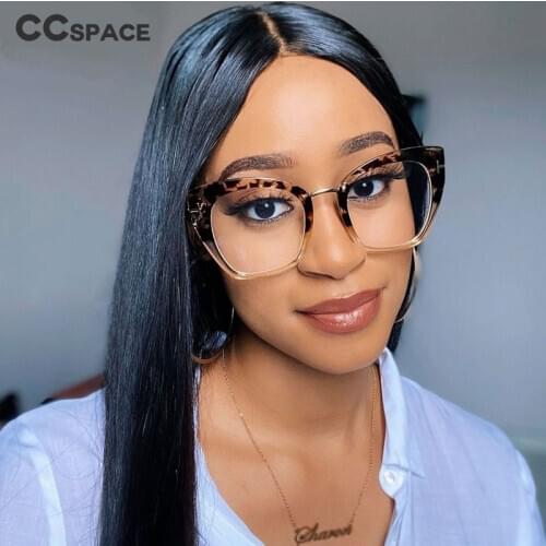 45079 Lady Oversized Glasses Frames For Women Brand Designer Optical EyeGlasses Fashion Rivet T Cat Eye Eyewear