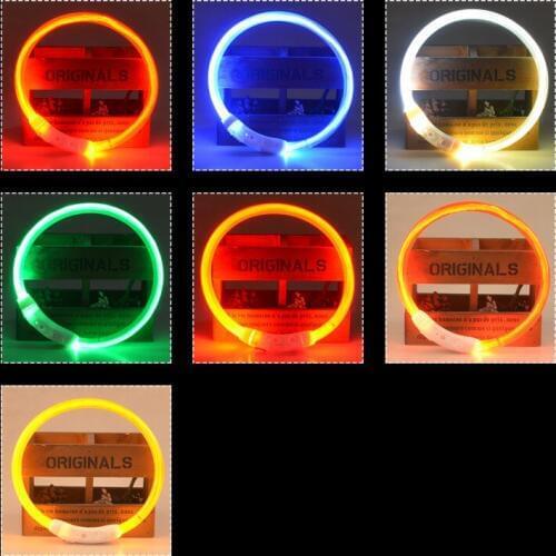 Pet LED Collar Safety Glow Necklace Flashing Lighting Rechargeable USB LED Flashing Light Band Belt Safety Pet Dog Cat Collar