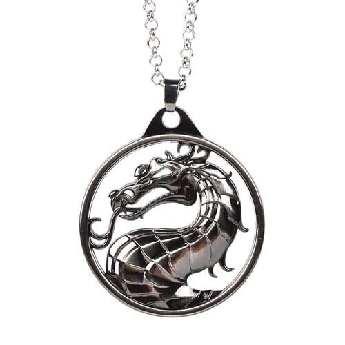 Mortal Games Necklace Conquest Dragon Animal Round Logo Pendant Vintage Fashion New Movie Jewelry For Men Women Kids Wholesale