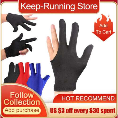 Three Finger Snooker Billiard Cue Glove Lycra Fabrics Embroidery Left Hand Open Pool Fitness Accessories Hot Sale Dropshipping