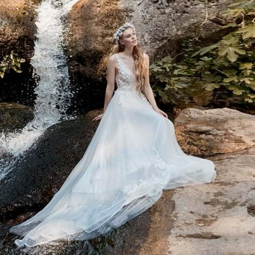 Stunning Summer Country Wedding Dress 2021 Spaghetti Straps 3D Handmade Flower A Line Tulle Bridal Gowns Vestido De Noiva