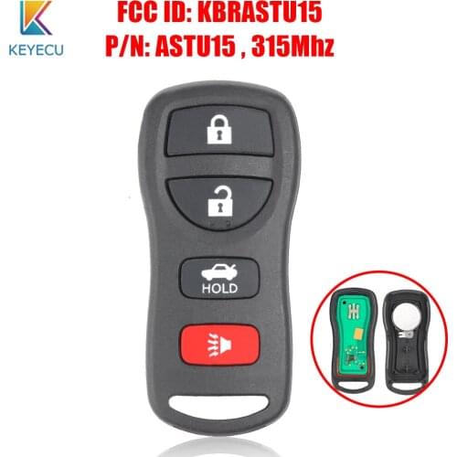 KEYECU Replacement Keyless Entry Remote Control Car Key Fob 4 Buttons for Nissan Murano Xterra Titan for Infiniti FX35 KBRASTU15