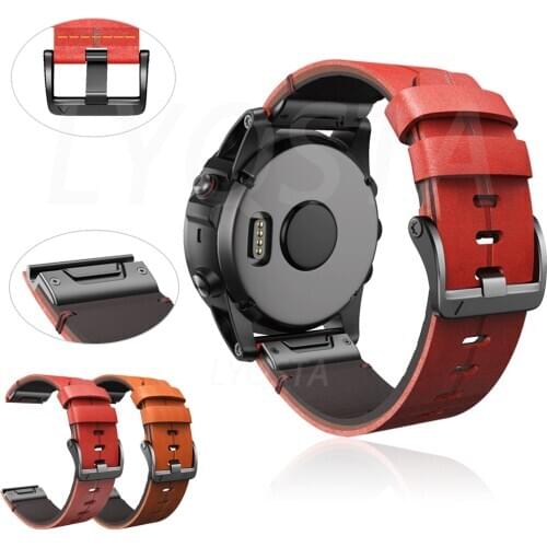 Smart Watch Band Straps For Garmin Fenix 6X 6XPro 5X 5XPlus 3HR Descent Mk1Quick Release Official Style Genuine Leather Bracelet
