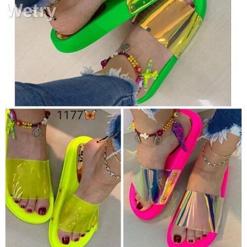 Bling summer women slipper new ladies open toe Comfort slip on flat Leisure sandals Female Outdoor beach shoes Zapatillas