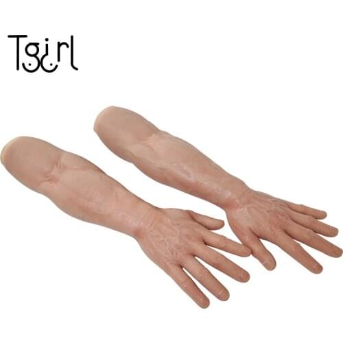 Tgirl Silicone Muscle Hand Sleeve Prosthesis Female Highly Simulated Skin Artificial Arm Cover Cosplay