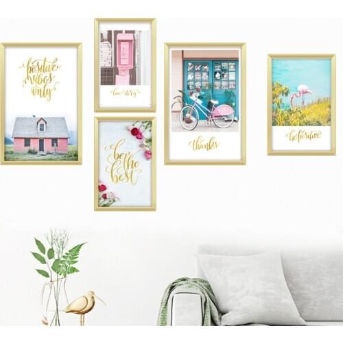 Nordic Ins Landscape Poster Home Decor Wall Stickers Mural Living Room Decorative Picture Frame Art Wall Decals DIY Decoration