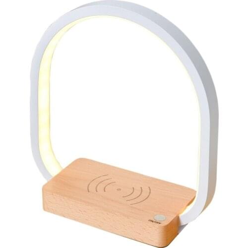 LED Table Light Desk Lamp Modern Wireless Charging Press Control Dimmable Bedside Night Light for Kids Bedroom Home Room