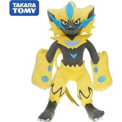 TAKARA TOMY Pokemon Kawaii 25cm Zeraora Plush Toys Anime Soft Stuffed Pillow Birthday Xmas Gift Toys Dolls for Children Kids