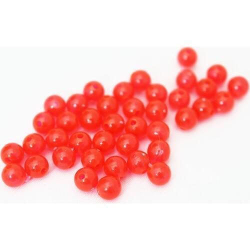 Tigofly 200 pcs/lot Plastic Round UV Red Fishing Beads Hard Floating Bobber Bulk Beads Fishing Accessories Fly Tying Materials