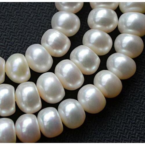 Unique Pearls jewellery Store Real Freshwater Pearl Potato Loose Pearl Jewellery White Color 8-9mm One Full Strand YLC1-47