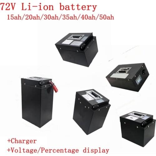 Waterproof 72v 15ah 20ah 30ah 35ah 40ah 50ah lithium battery pack with 72V BMS 20S for 3500w Tricycle motorcycle scooter+Charger