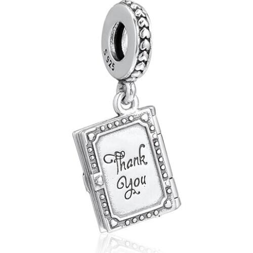 2019 Mothers Day Sterling Silver 925 Jewelry Family Book Dangle Charms for Bracelets DIY Fine Women Charms for Jewelry Making