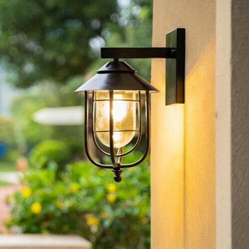 Iron vintage wall lamps wall sconces rainproof indoor outdoor wall lights porch bar garden living room aisle lamps WJ010319