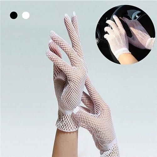 Women Summer UV-Proof Driving Gloves Mesh Fishnet Gloves Lace Mesh Solid Thin Summer Women Gloves Mitten Animals Gloves Woman