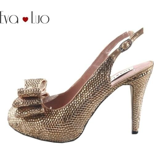 CHS923 Custom Handmade Lavender Crystal Bow Slingbacks Dress Pumps High Heels Women Shoes Bridal wedding Shoes