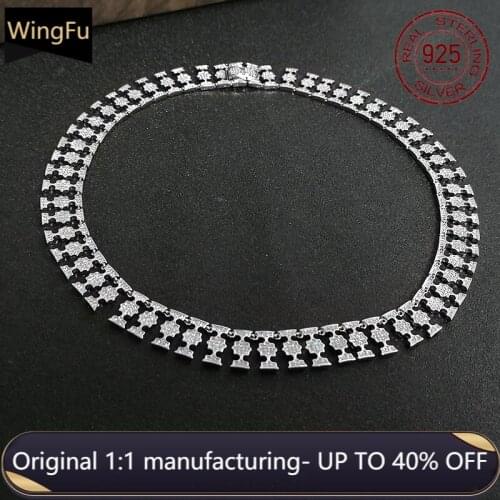 S925 sterling silver geometric inlaid zircon fashion women necklace luxury brand monaco jewelry birthday gift