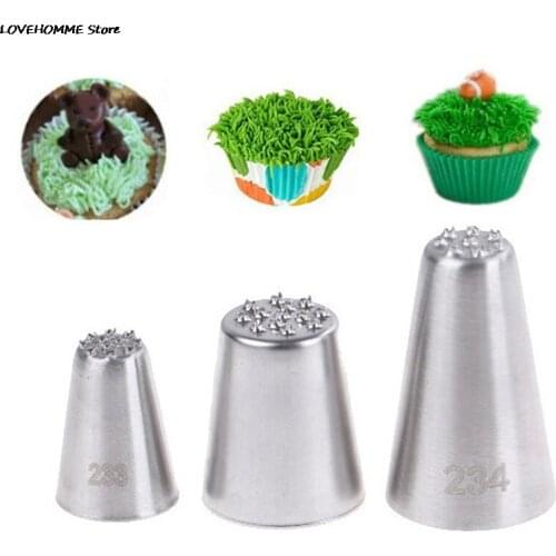 1/3Pc Cream Decoration Mouth Small Grass Shape Cream Nozzle Baking Tools Grass Cream Icing Nozzles Pastry Stainless Steel