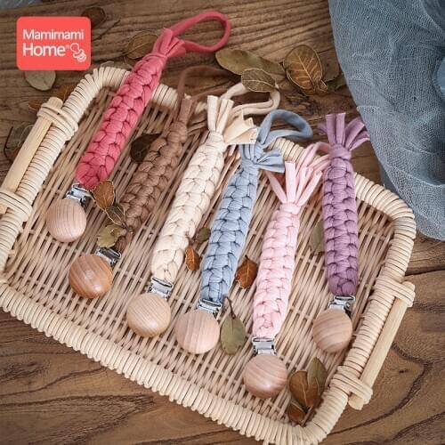 1pc Baby Pacifier Clip Chain Beech Dummy Clip Pacifier Holder Baby Teether Braided Holder Soother Chain ChildrenS Goods Gifts