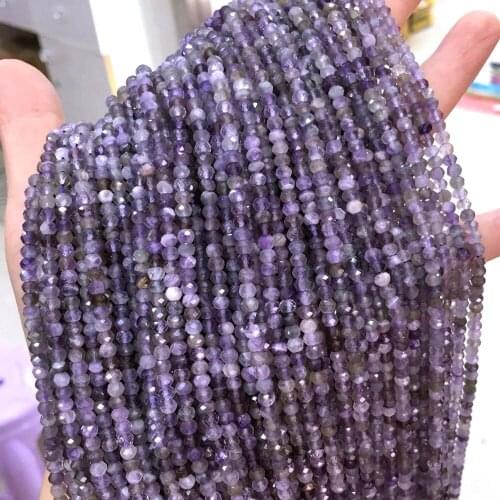 1PC Natural Amethysts Beads Charms Round Shape Agates Stone Loose Beads for Making DIY Jewerly Necklace Gift Size 3x4mm