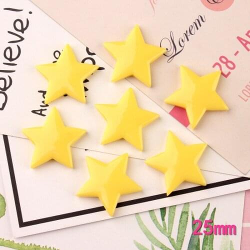 10pcs 25mm DIY Resin handmade star charms fashion flatback cabochon sticker kawaii craft jewelry making ornament decoration